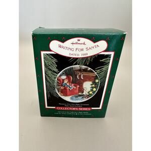 Hallmark Christmas Porcelain Ornament Waiting For Santa #2 Collector Plate 1988